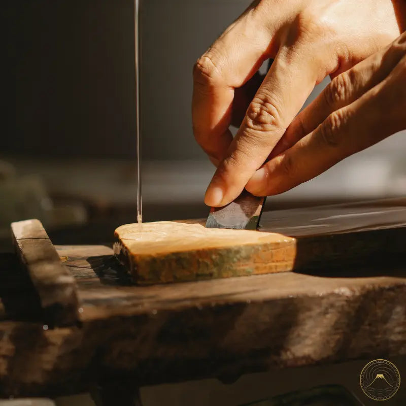 Sharpening a Japanese hand forged chisel on a JNAT