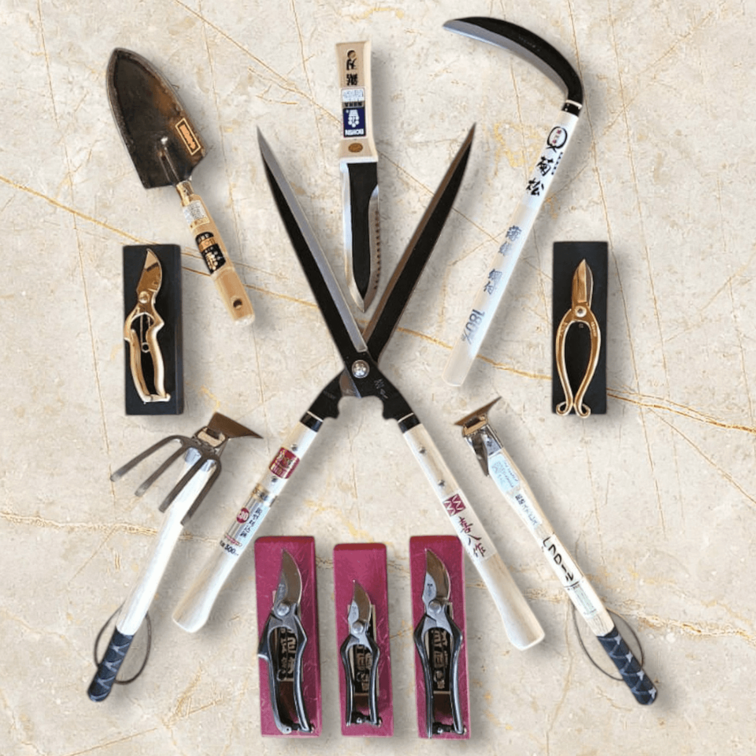 Japanese Garden tools: Secateurs, Shears, digging tools