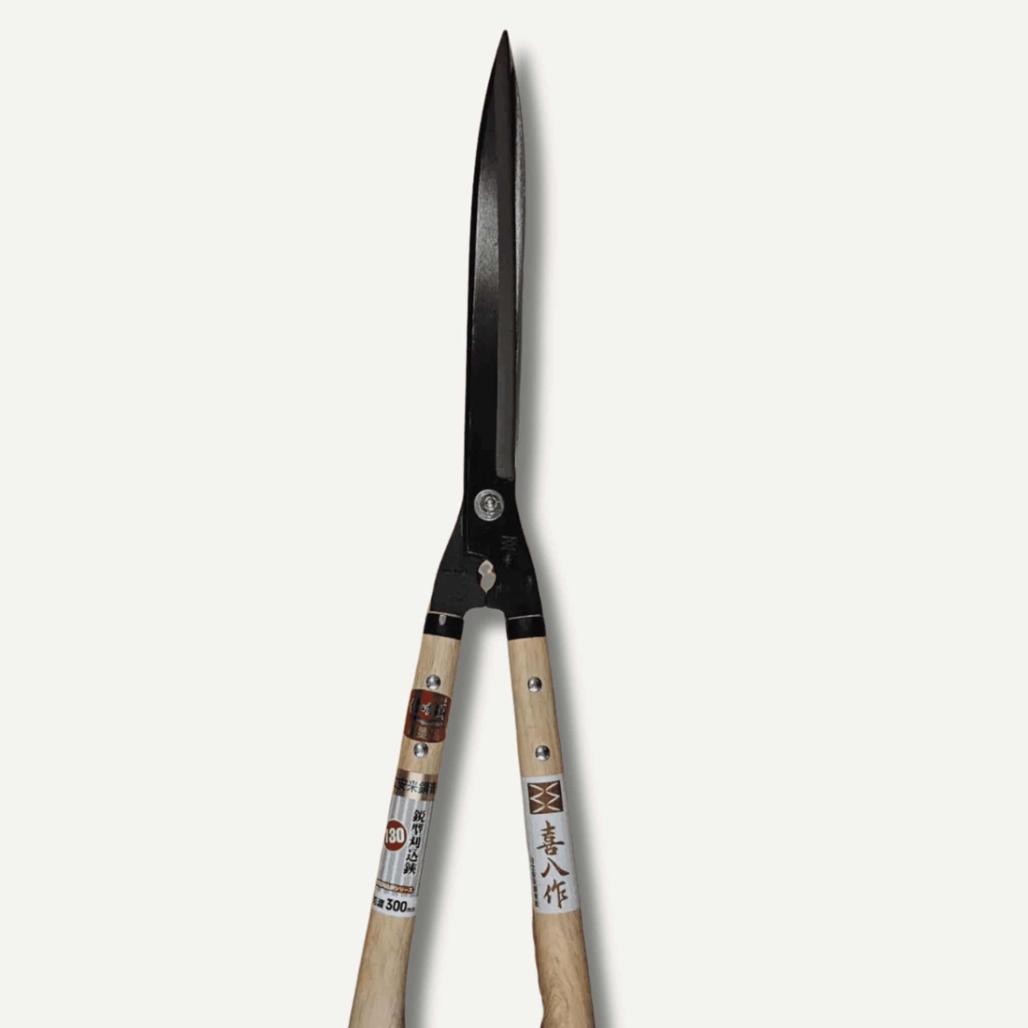 Gardening shears with wooden handles on a white background