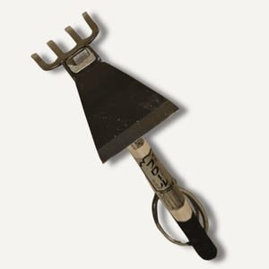 Garden tool with a head and handle on a white background
