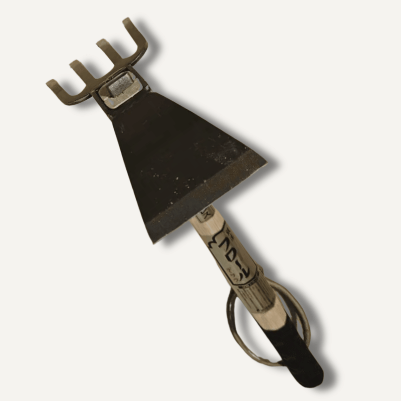 Garden tool with a head and handle on a white background