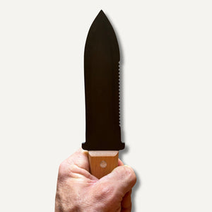 Gyokucho hori hori knife held in hand