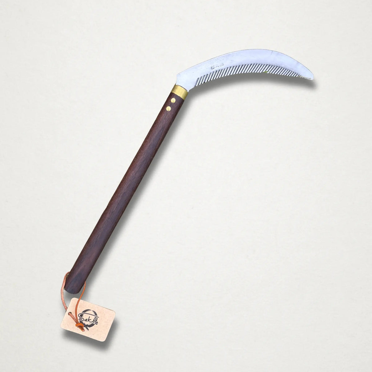 Takemoto “Sakle” 430 mm Harvest Sickle, Double-Sided Serrated Carbon Steel