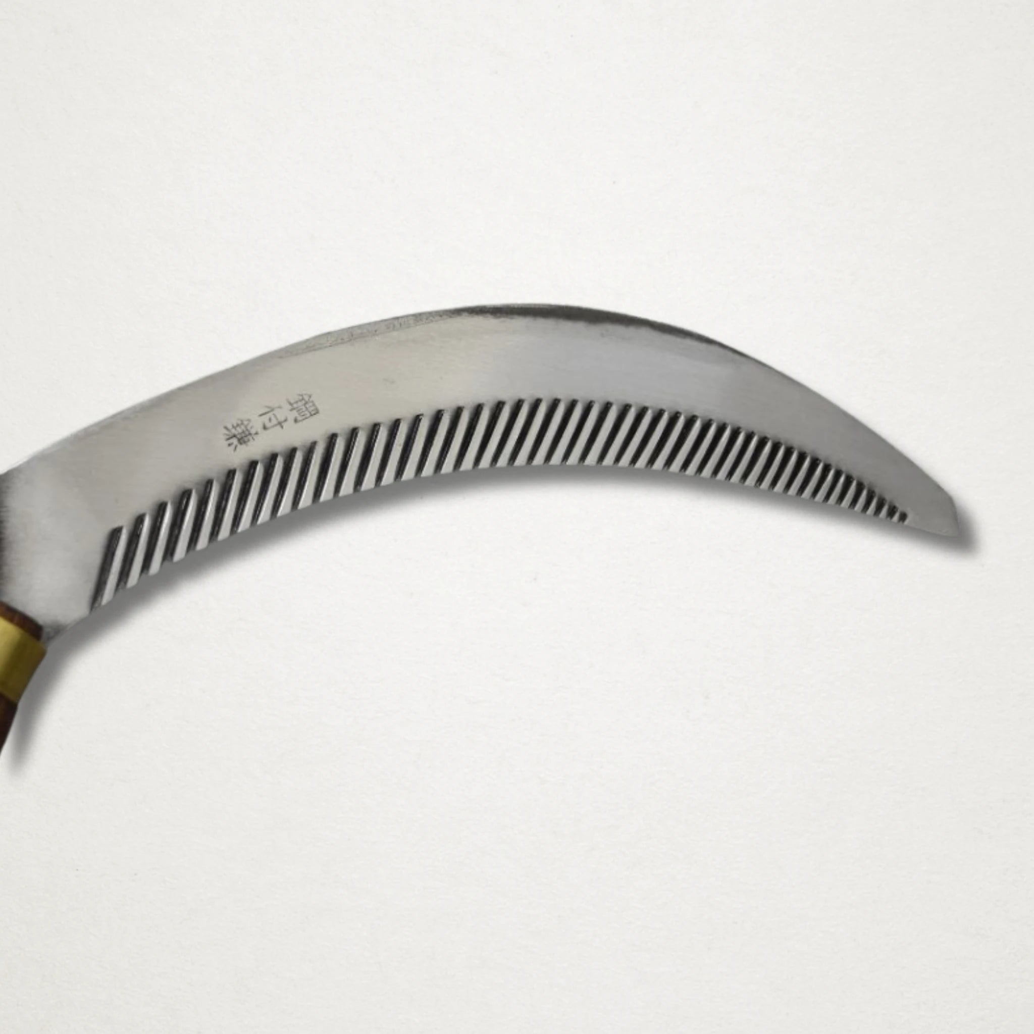 Takemoto Sakle harvest sickle handle and blade junction detail
